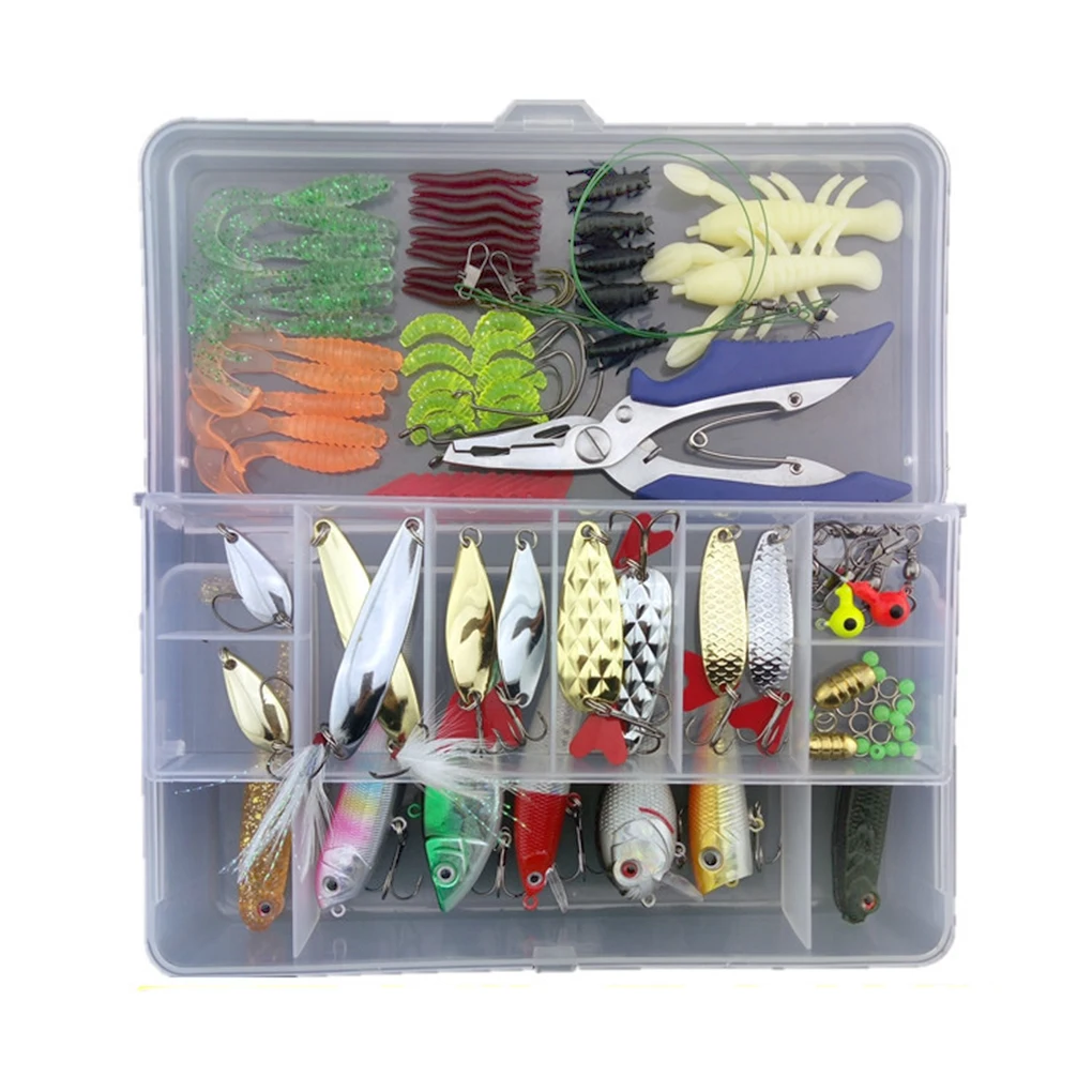 108 pcs الصيد إغراء الديدان دودة الأرض الكريكيت السحر يدور كماشة كيت الأسماك معالجة مجموعة 108 pcs الصيد إغراء الديدان دودة الأرض الكريكيت السحر يدور كماشة كيت الأسماك معالجة مجموعة