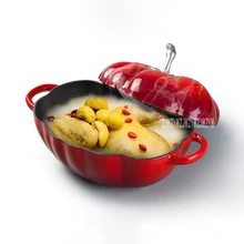 BCA20B бытовой в форме помидора чугуна 27 см эмаль приготовления тушеного супа горшок утолщенной плоской основой кастрюля индукционная плита