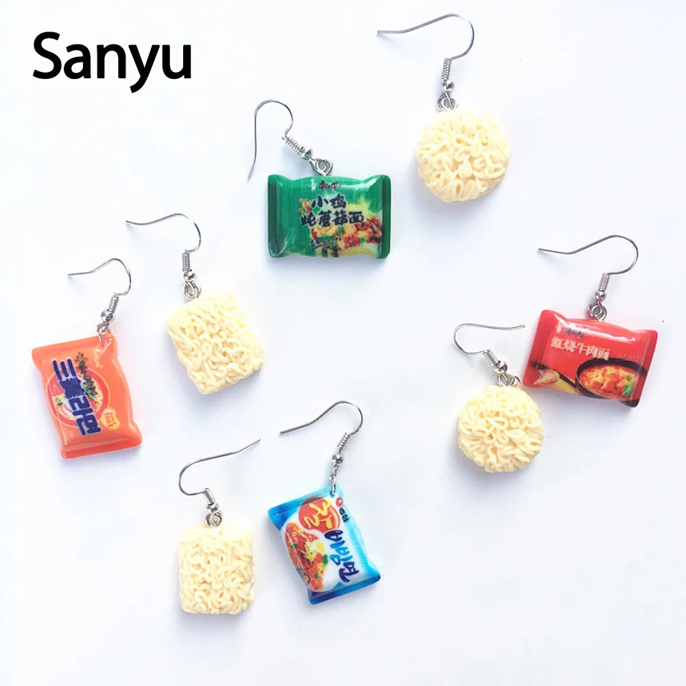 

Creative Handmade I Want to Eat Noodles Food Drop Earrings for Female Funny Irregular Korean Lamian Dangle Earrings Brincos 2019