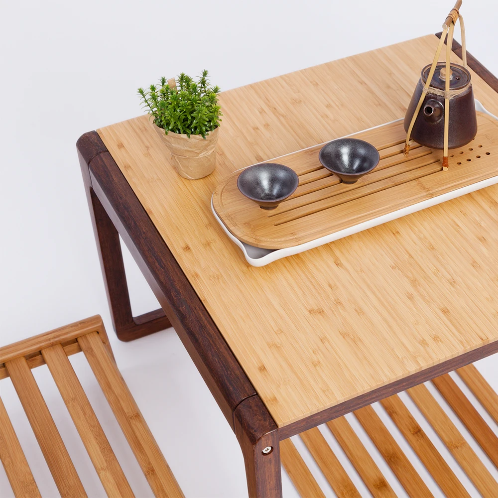 Square Tea Table Modern Chinese Style Bamboo Coffee Table Wooden Table Living room Home Furniture