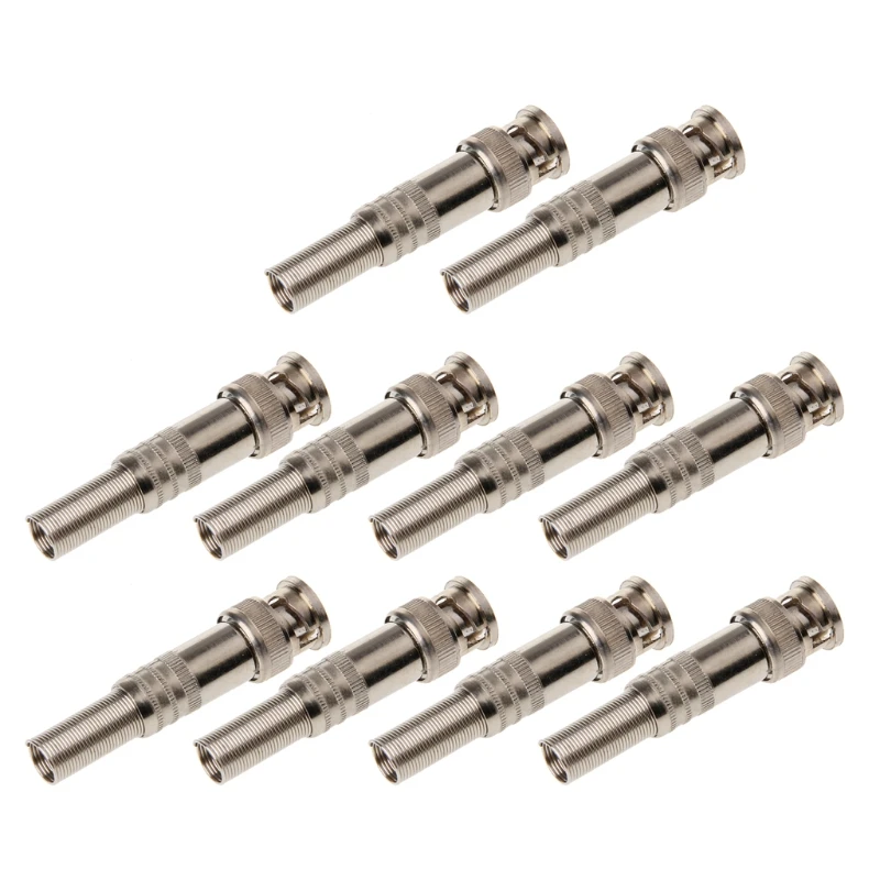  Free Shipping 10Pcs BNC Male Plug Connector To Screw For RG-59 Coaxical Cable CCTV Camera - 32911471424