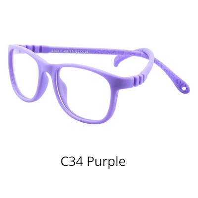 Ralferty рамка для детских очков Детские небьющиеся невинтовые TR90 силикагель очки с шнурком очки с оптическими линзами очки K303 - Цвет оправы: C34 Purple
