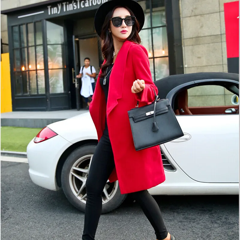 font b Women s b font Woolen font b Coat b font Temperament Long font