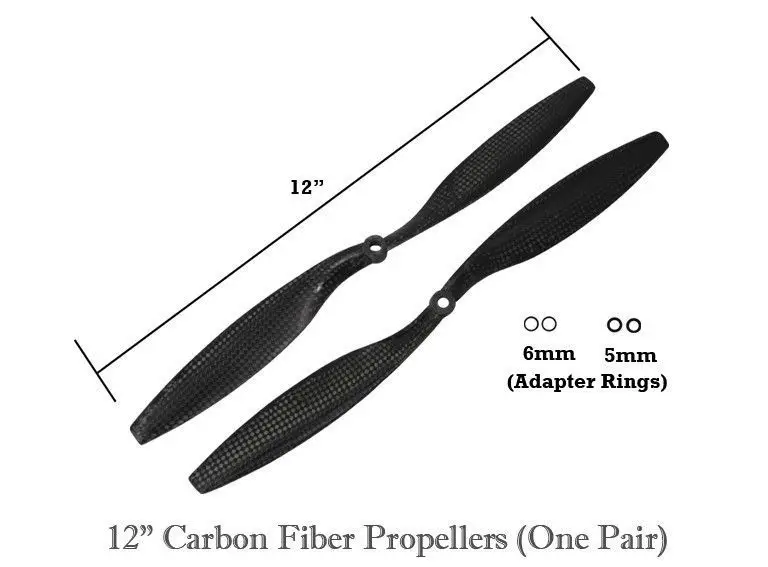 

2pairs 12" 1245 12X4.5 Carbon Fiber Propeller 2CW/2CCW Prop for Quad-Multi Coptor