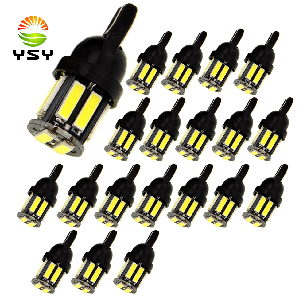 YSY 20X T10 W5W светодиодные лампы 10 7020 SMD 194 168 2825 Сменные на танкетке сигнальные