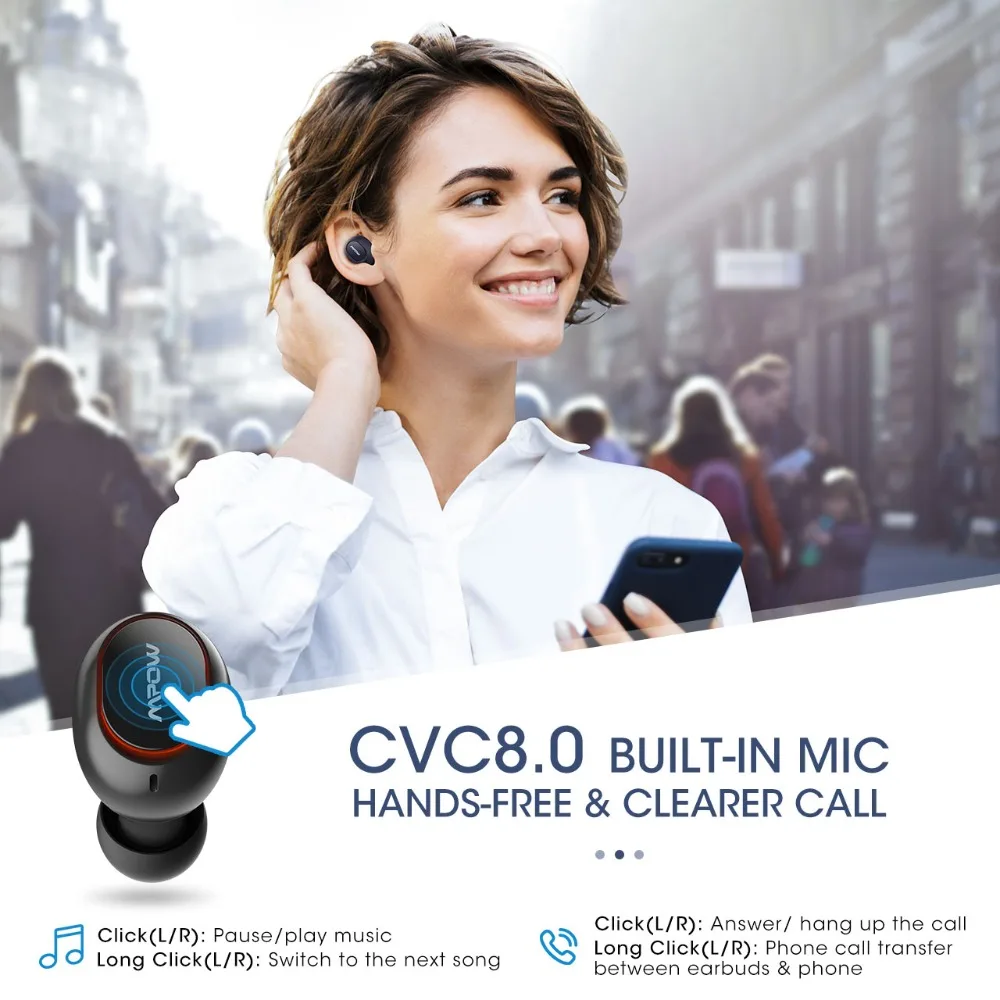 Mpow ipx7 Waterproof T5 Upgraded TWS Earphones Wireless Earbuds Bluetooth 5.0 Support Aptx 36h Playing Time For iPhone Samsung