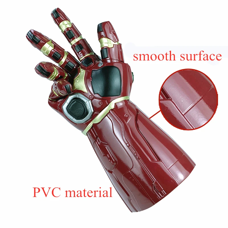 Yacn 2019 перчатки Железный человек Мстители эндгейм Бесконечность гаунтлет светодиодный камни Tony Stark косплей перчатки для взрослый из ПВХ