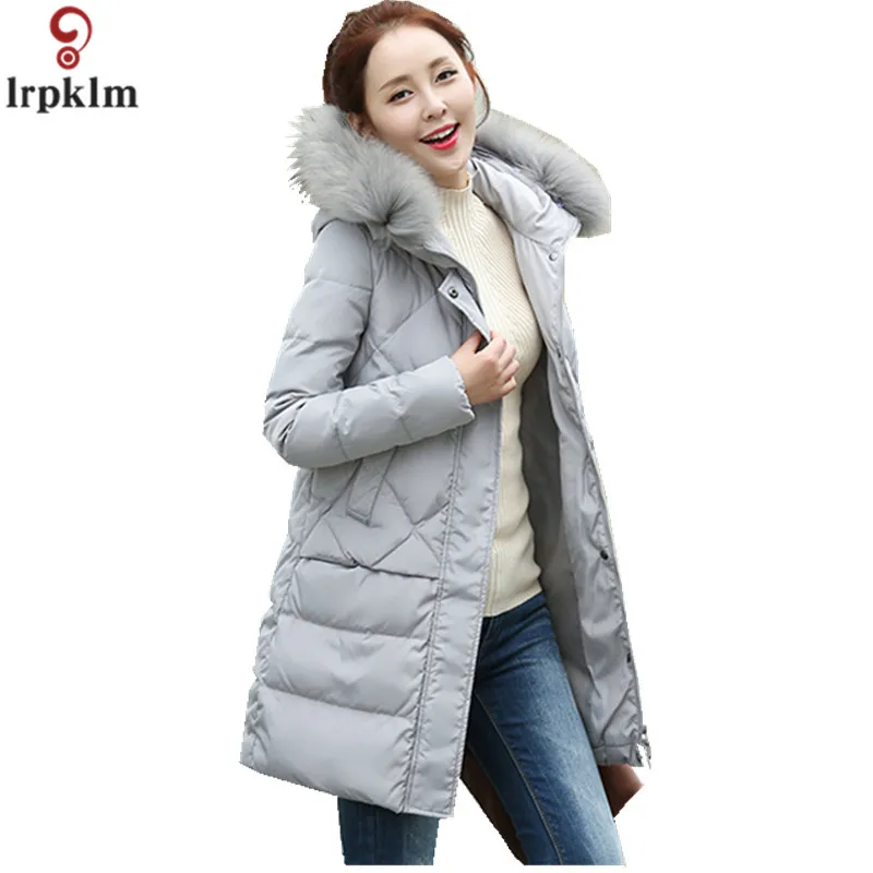 Women Winter Jacket White Duck Down Coats Hooded Fur Collar Parka Women Coat And Jacket Long Loose Clothes Female 2018 AS04 (13)