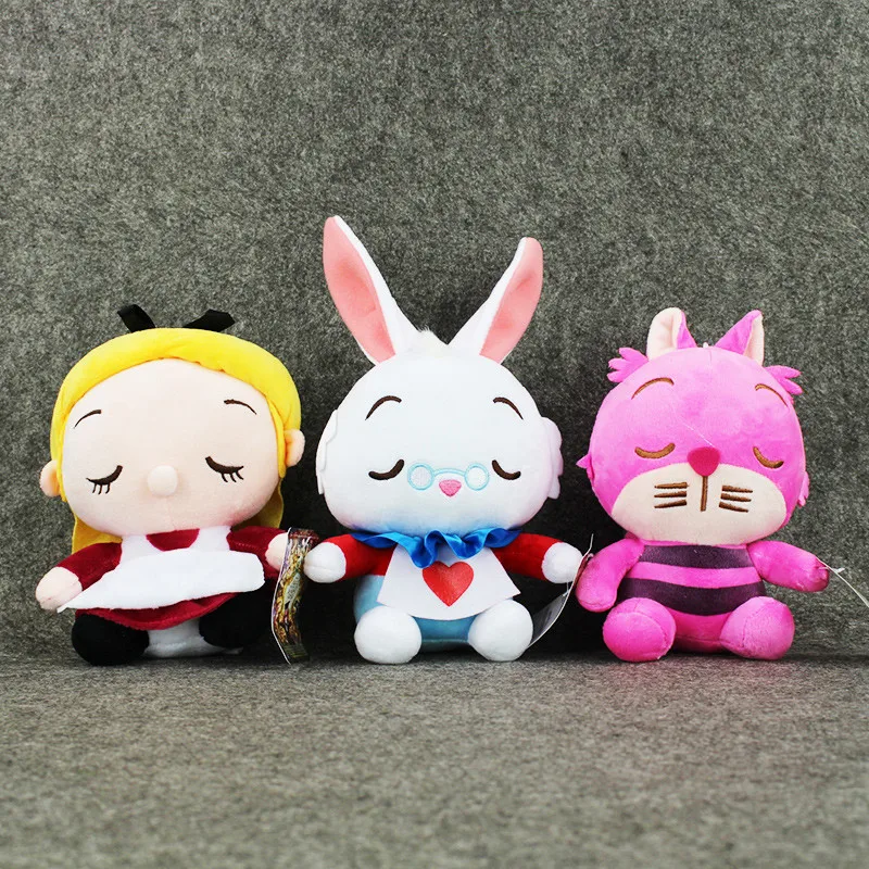3 стиля Чеширский Кот белый кролик мягкая плюшевая с наполнителем игрушки куклы детские подарки с присоской