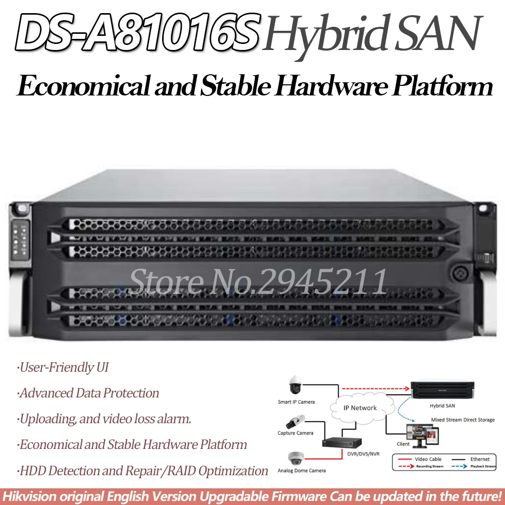 Hikvision English Version DS A81016S Enterprise Network Storage Hybrid