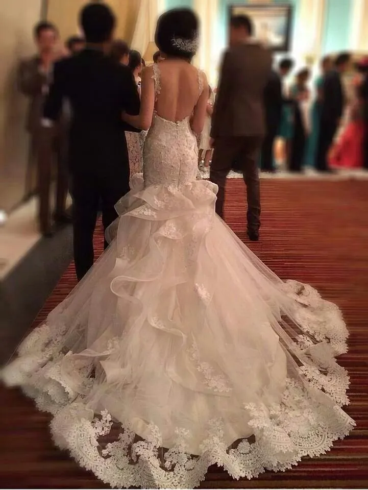 Stunning-fit-and-flare-wedding-dresses-2015-Tight-Bodice-Bridal-Gowns-Mermaid-Custom-Made-vestido-de