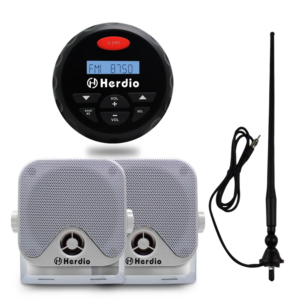 Outdoor Waterproof Marine Stereo Motorcycle Audio Radio MP3 Player