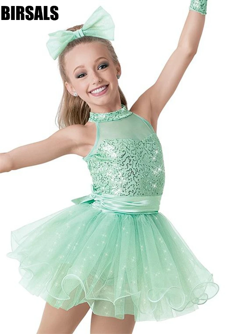 stage performance dance costume tutu lilac dance dress Adult girl