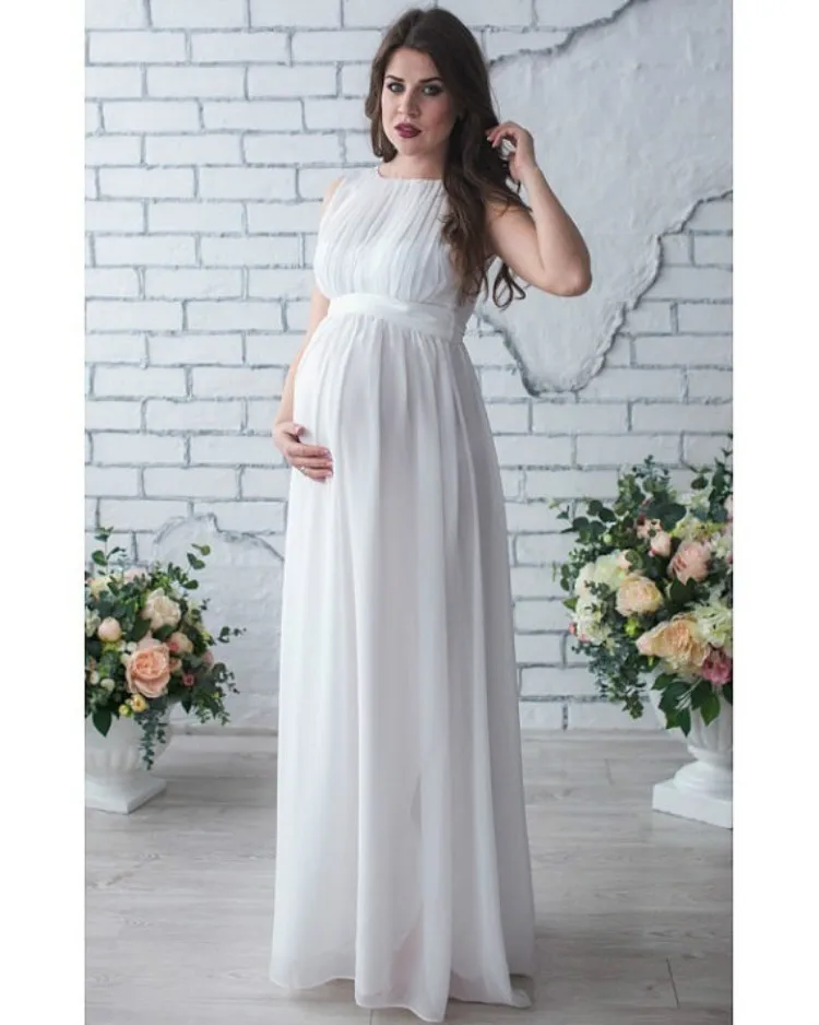Платье без рукавов со шлейфом для беременных, длинное платье размера плюс, четыре цвета, платье для беременных женщин