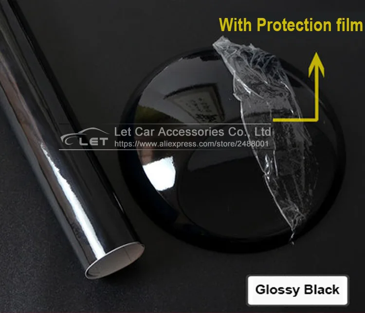 Glossy Black vinyl film with protective layer Car Decal Wrap Sticker Black Gloss Film Wrap For Motorcycle Car license plate