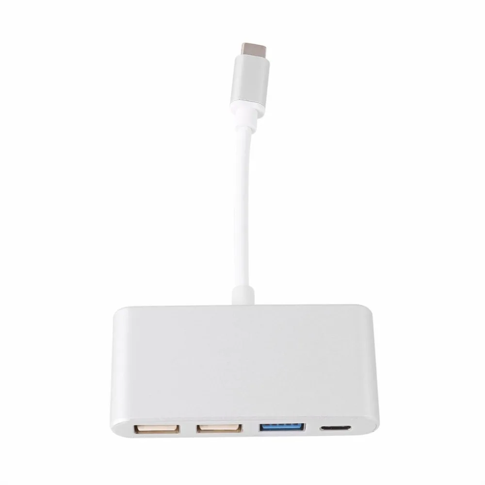 Mini type C usb-хаб из алюминиевого сплава 4 в 1 конвертер адаптер с 1 USB-C разъемом питания+ 1 USB 3,0+ 2 USB 2,0 порта Прямая поставка