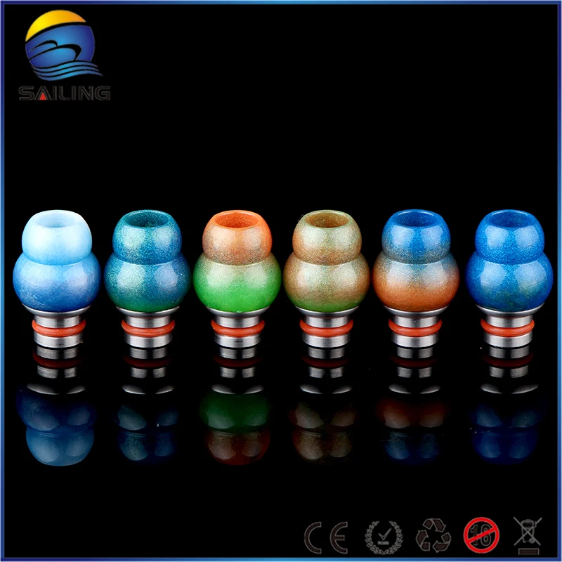 

Sailing electronic cigarette VAPE unique design mouthpiece 510 Gourd Epoxy Resin Drip Tips multi-colors