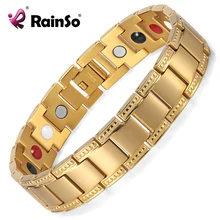 Золотой цвет браслет для мужчин титан баланс Исцеление 4 Ele ts Мощность Магнитная браслеты Best подарок OTB-1284G