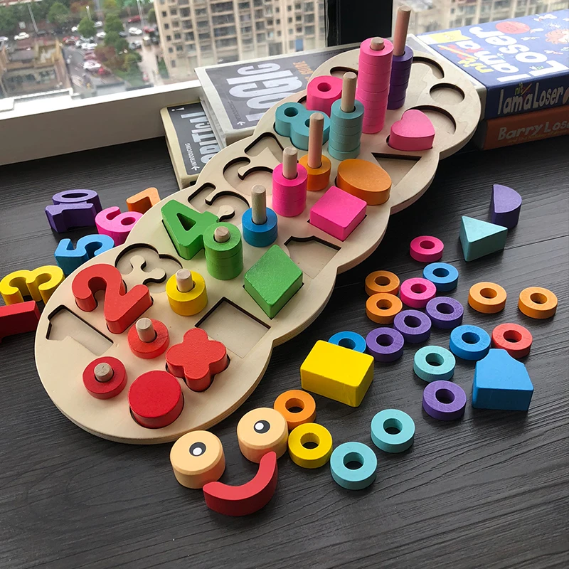 Детская деревянная игрушка Монтессори материалы обучения счетом цифр соответствия цифровой формы матч Раннее Образование Обучение Математика игрушки