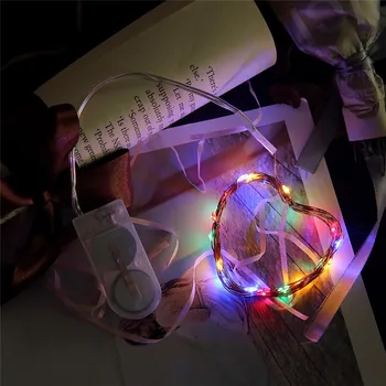 

Button Cell Powered Silver Copper Wire Mini Fairy String Lights With 60 LED Beads decor lamp LED LIGHT SET lichterkette 40JA15
