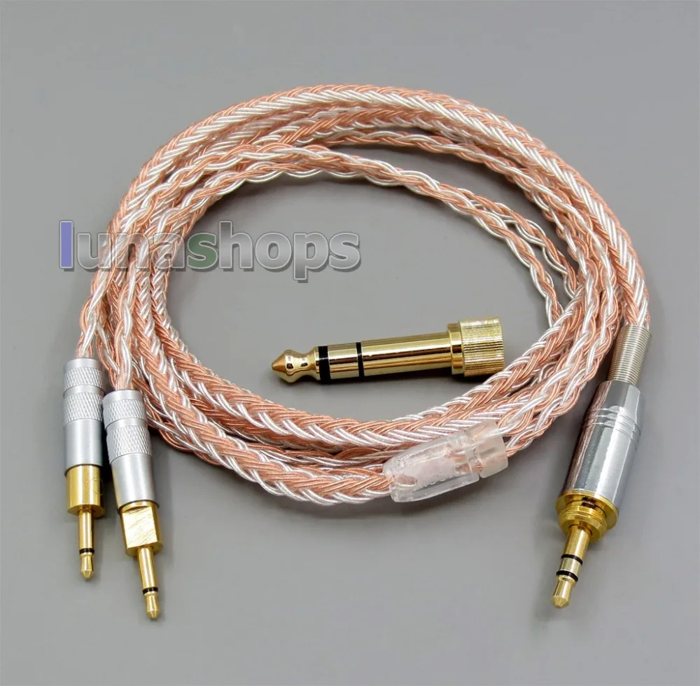 LN005791 3 5 мм 2 4 16 ядер OCC Посеребренная смешанный кабель для Sennheiser HD700|Аксессуары