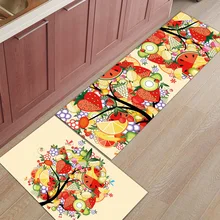 2 шт. кухонные подстилки и коврики Набор Современные фрукты в виде яблока, банана Арбуз Виноград домашний декор Нескользящая зона бегун входной коврик