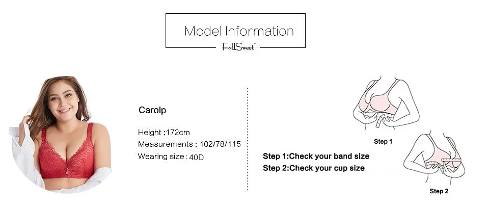 Женские кружевные бюстгальтеры FallSweet, бюстгальтеры пуш-ап больших размеров, чашка D–E, на косточках