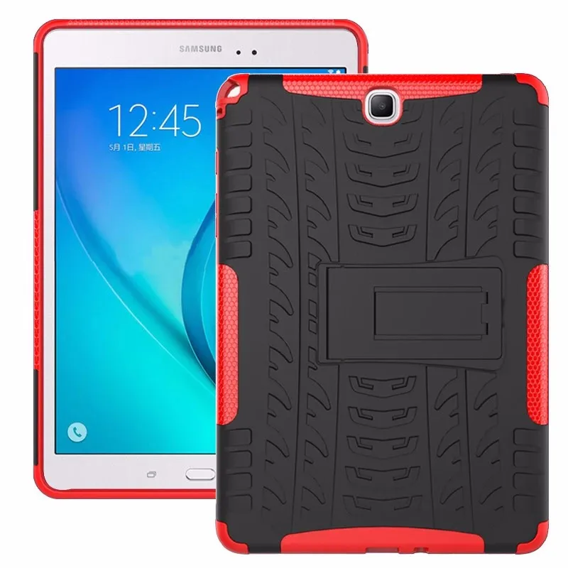 Чехол для SAMSUNG Galaxy Tab A, 9,7 дюймов, планшет, SM-T555, T550, 555, 550, гибридный, с подставкой, жесткий, силиконовый, резиновый, армированный, чехол, в подарок, 3 в 1