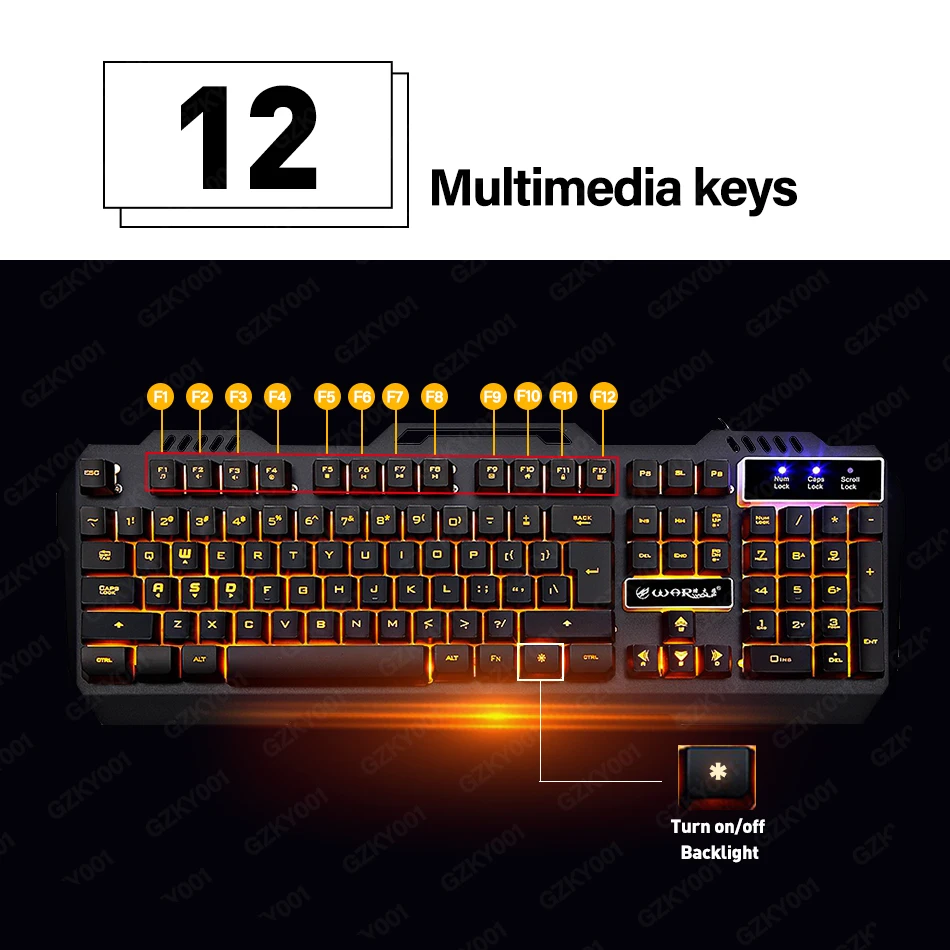 Проводная игровая клавиатура с подсветкой Игровая USB мультимедийная Подсветка 104
