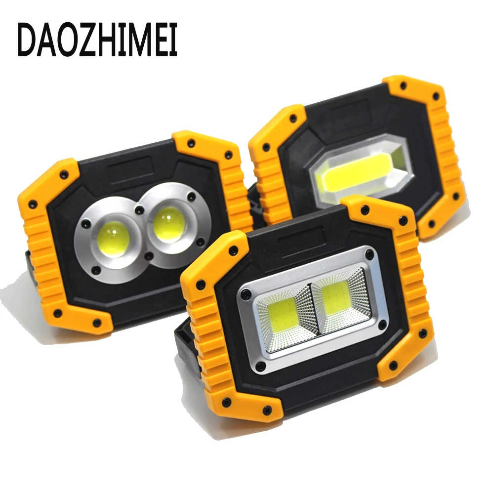 

2019 New COB Rechargeable USB Work Lamp Floodlight IP44 Battery Emergency Outdoor Waterproof Led searchlight camping