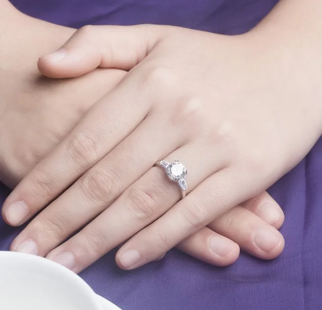 Свадебное кольцо Marry me Dear 2Ct 8 мм G H тест положительный Moissanite бриллиант