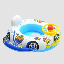 Безопасные детские надувные детский спасательный круг мультфильм Плавание сиденье Детская поплавок лодка с рулевого колеса игрушки для бассейна
