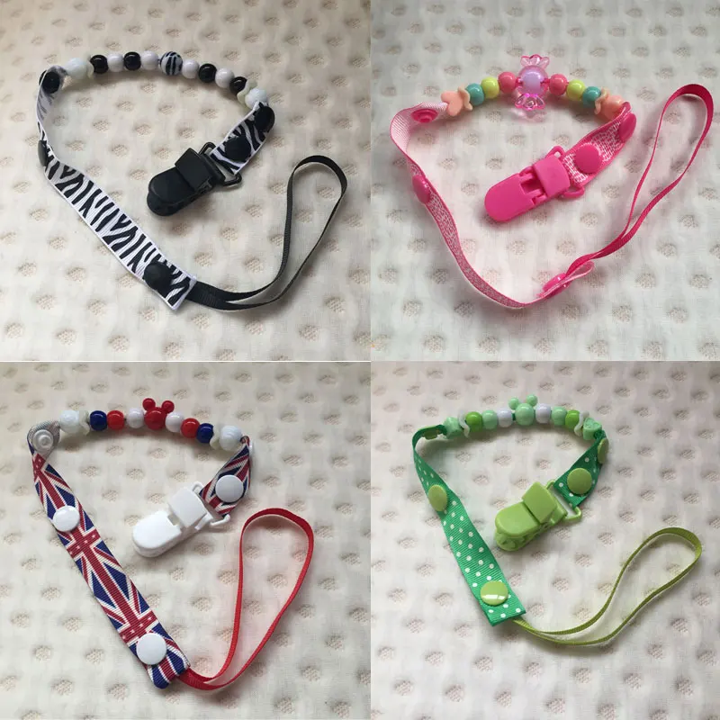 Fashion Pacifier Holder Clip for Nipples Pacifiers for Babies Beads Pacifier Chain Clip for Dummies Chain for Children's Nipple