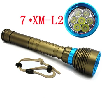 

Waterproof LED Diving flashlight 7 x XML T6 XM-L2 8400LM 3 Modes 70W Underwater 100M Torch USe 18650 26650 Battery