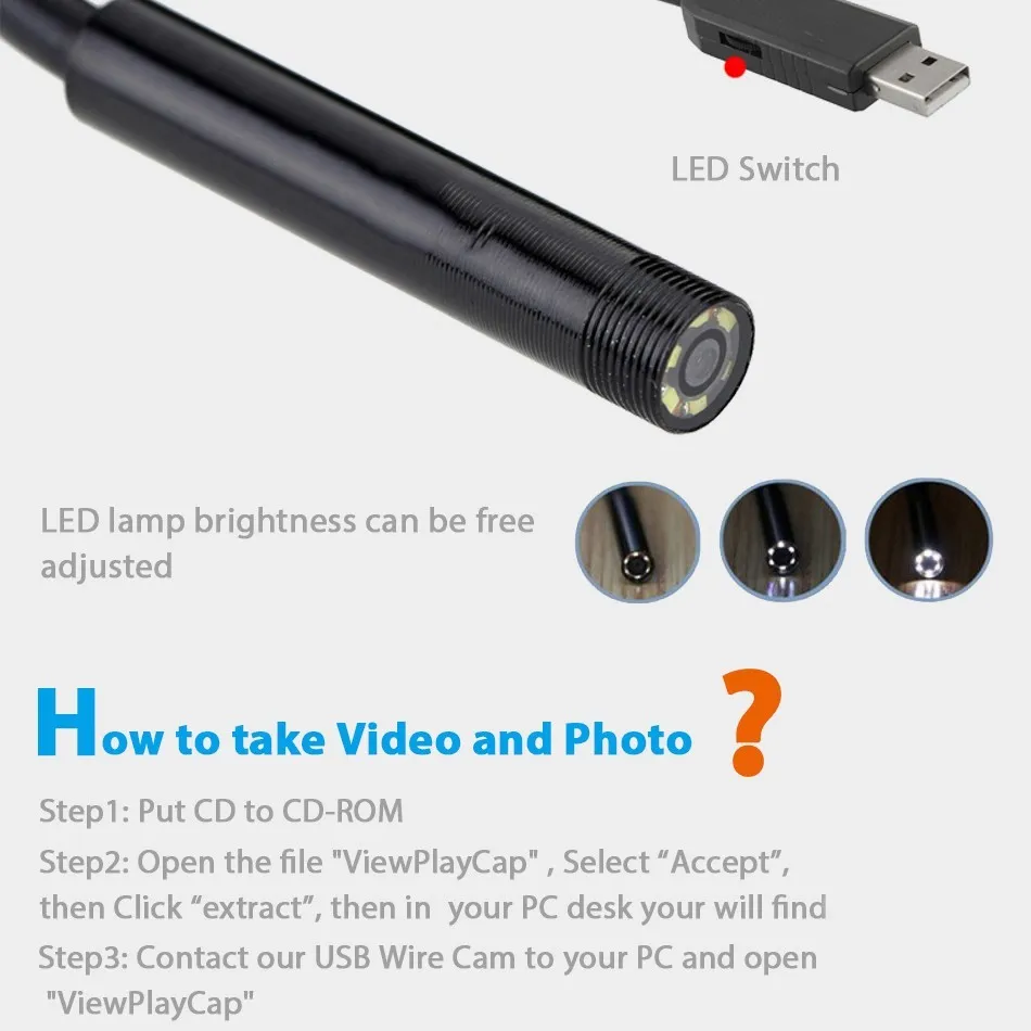 6LEDS 5.5mm 5M USB Endoscope 2-1