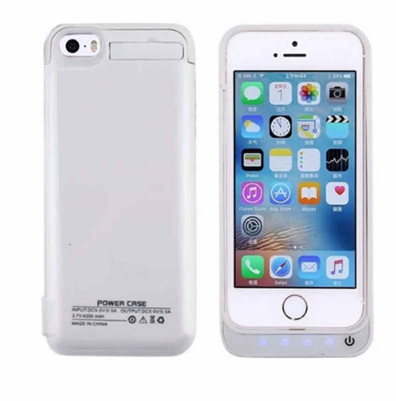 NENG 4200 мАч белый зарядный чехол для IPhone 5 5s 5C SE Внешняя резервная батарея зарядное