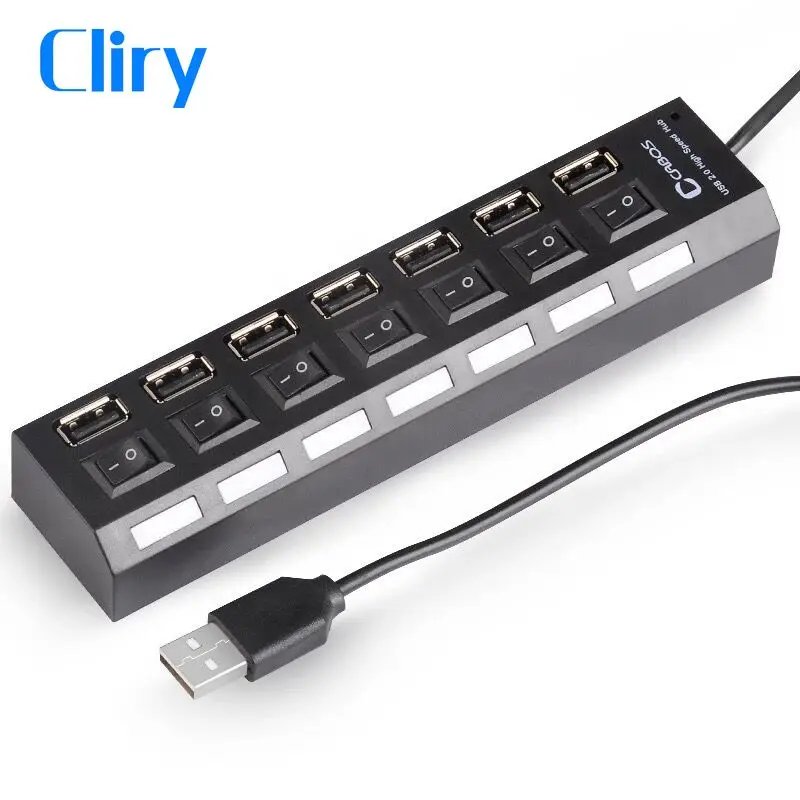 

Cliry High Speed 4/7 Port USB hub With Power on/off Switch Expander multiple Converter Adapter for MacBook PC Notebook Laptop