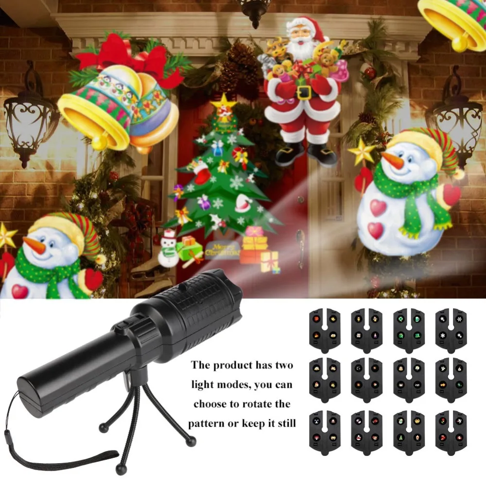 

OurWarm Christmas Decoration Flashlight Laser Projector New Year Gifts LED Flashlight With Card Lamp Indoor Outdoor Decoration