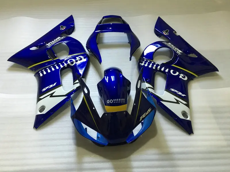 Go! высокая-класс обтекатель комплект для Yamaha YZFR6 98 99 00 01 02 YZF R6 1998 1999 2000 2002 ABS белый синий обтекатели комплект+ подарки YB11
