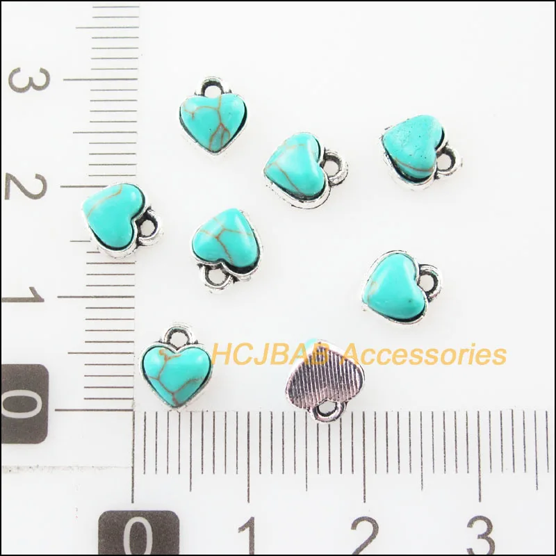 25 новые крошечные сердце подвески из камня тибетского серебра Ретро 7x8mm|Шармы| |