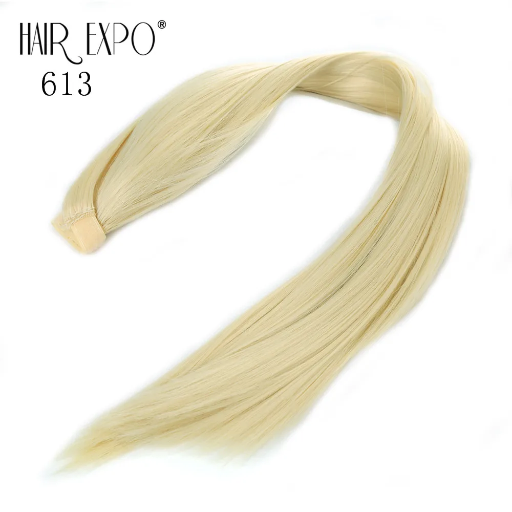 Hair Expo City 26inch Long straight Ponytail Real Natural Clip in Ponytail Hair Extensions Wrap Around Synthetic Hair Piece