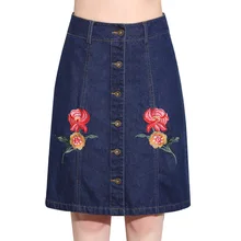 JQISGKVO 893 вышитые Омывается Для женщин Джинсовые юбки для девочек юбка Женский новые летние модные Высокая талия тонкая юбка с завязкой на бедрах