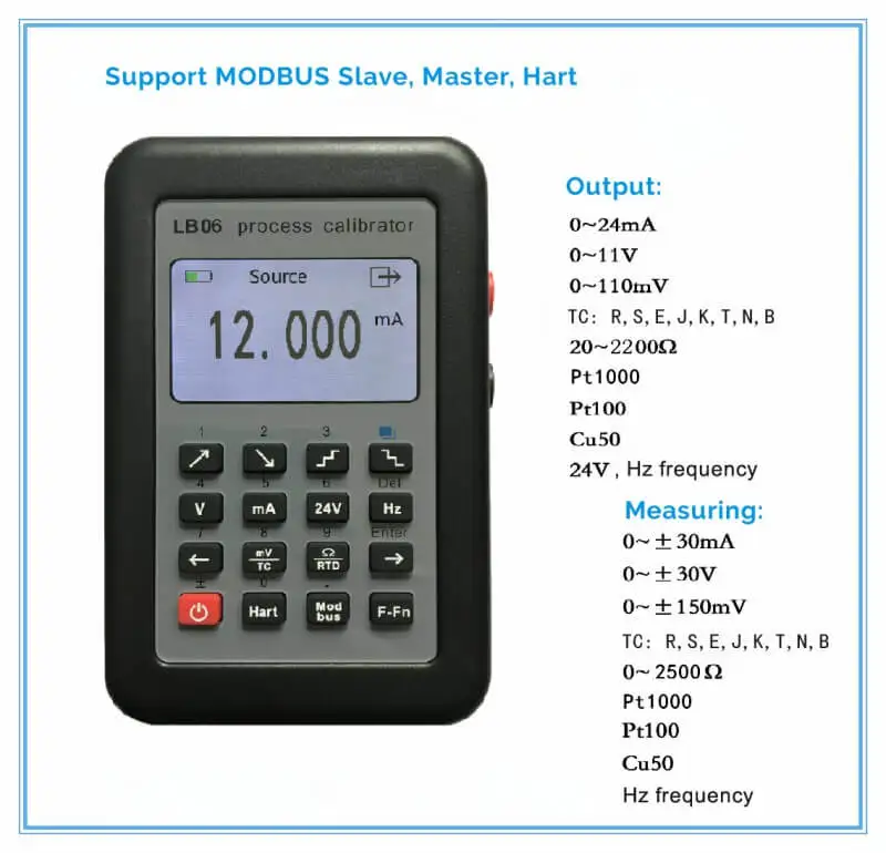 Многофункциональный промышленный калибратор LB06 MODBUS RTU Hart коммуникатор PT100 частота 4-20mA 0-10 В калибратор сигнала