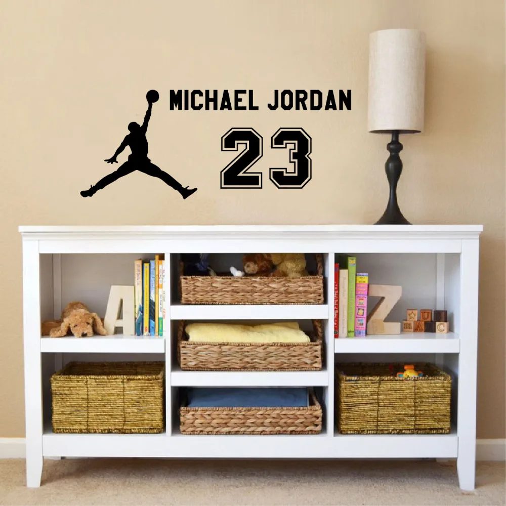 

MICHAEL JORDAN 23 Decal WALL STICKER Art Home Decor Basketball Sports Stickers