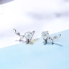 XIYANNIKE натуральный корпус резьба цветок серьги гвоздики инкрустированные горный хрусталь личность сладкий серьги в виде цветка для женщин ювелирные изделия VES7158