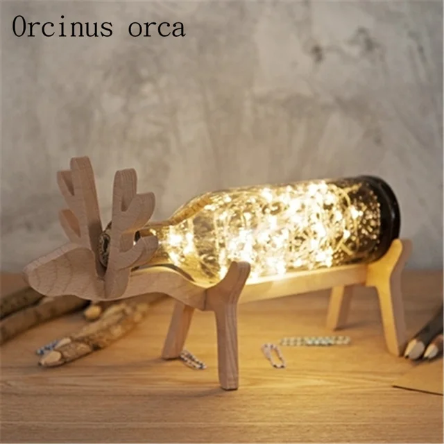 Original design deer lamp handmade glass deer night lamp Nordic wind ... Original design deer lamp handmade glass deer night lamp Nordic wind ...