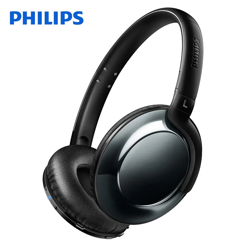 Оригинальная беспроводная гарнитура Philips SHB4805/Bluetooth наушники с регулятором громкости стерео бас для samsung Iphone X Galaxy Note 8 - Цвет: SHB4805-Black