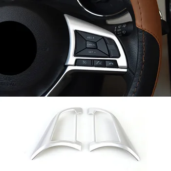 

ABS Matte Car styling inner detector stick Steering wheel Interior Trim frame For Nissan Qashqai J11 2018 2019 Accessories 2pcs