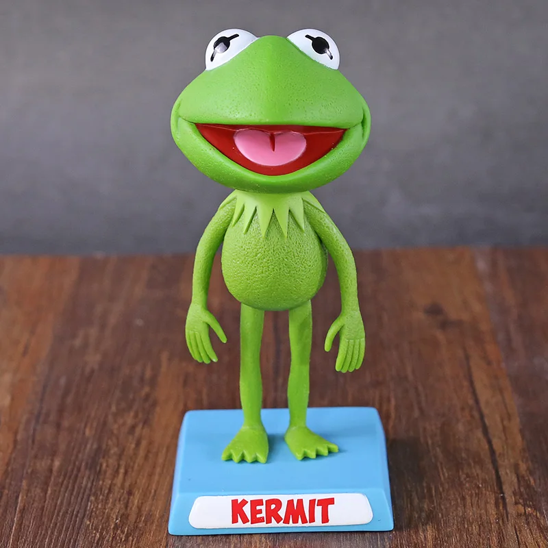 Милые kawaii The Muppets лягушонок Кермит ПВХ Bobble head Nodder фигурка встряхившая голова кукла украшение автомобиля