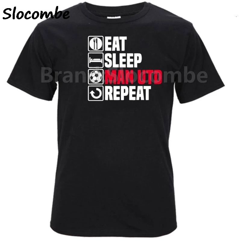 

Men Designer T-shirt O-Neck Style Tops Tees Eat Sleep Man Utd T Shirt Footbalerl Manchester Fathers Day Birthday United Gift 02